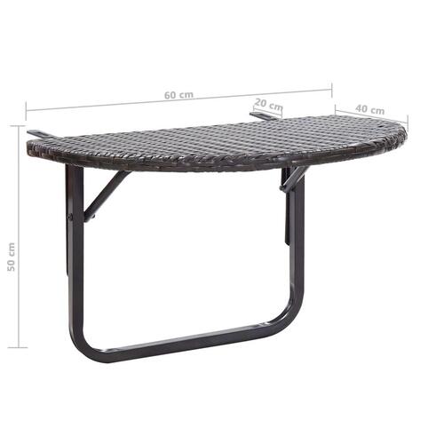 Altanbord 60x60x40 cm polyrattan brun