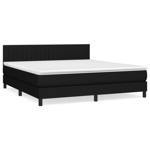 Kontinentalseng med madras 160×200 cm - stof, sort