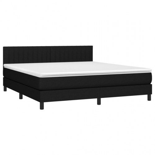 Kontinentalseng med madras 160×200 cm - stof, sort