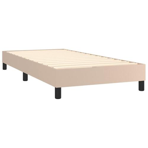 Kontinentalseng 80x200 cm kunstlæder cappuccinofarvet