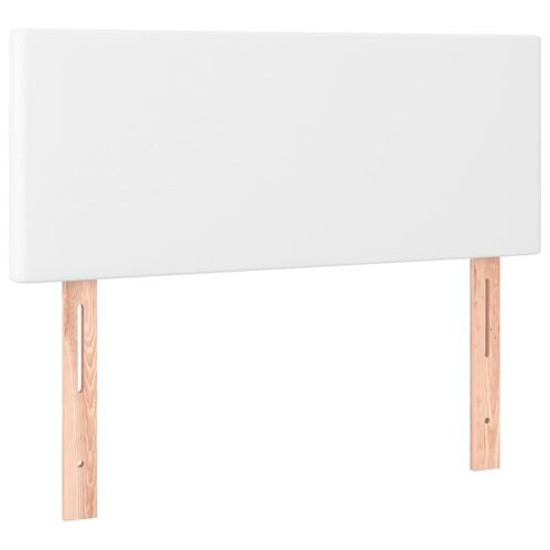 Kontinentalseng med madras 90x200 cm kunstlæder hvid
