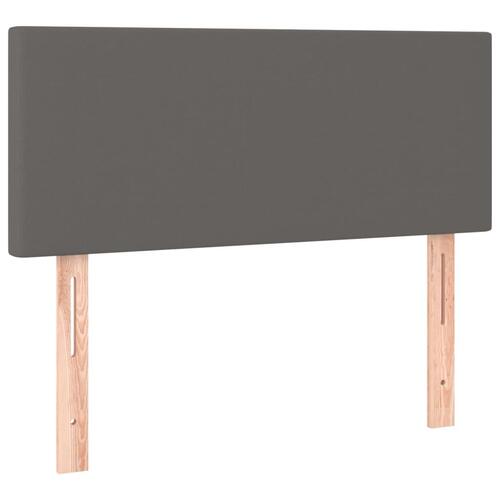 Kontinentalseng med madras 90x200 cm kunstlæder grå