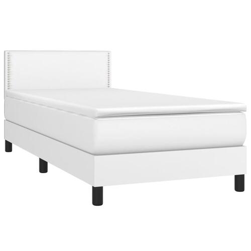 Kontinentalseng med madras 80x200 cm kunstlæder hvid