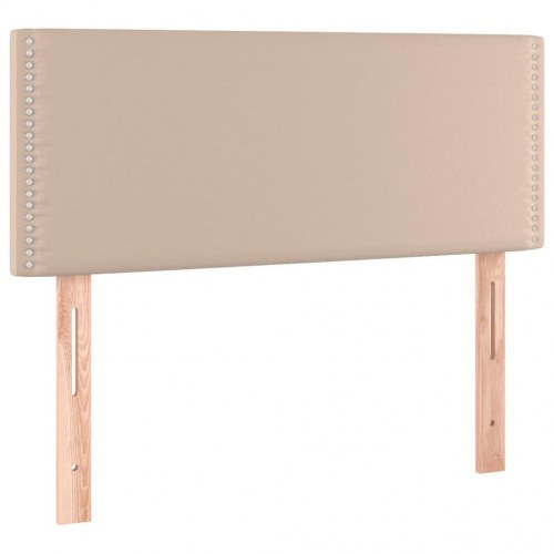 Kontinentalseng 90x200 cm kunstlæder cappuccinofarvet