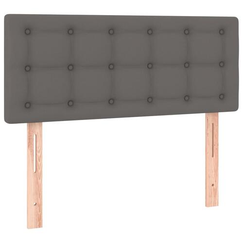 Kontinentalseng med madras 80x200 cm kunstlæder grå