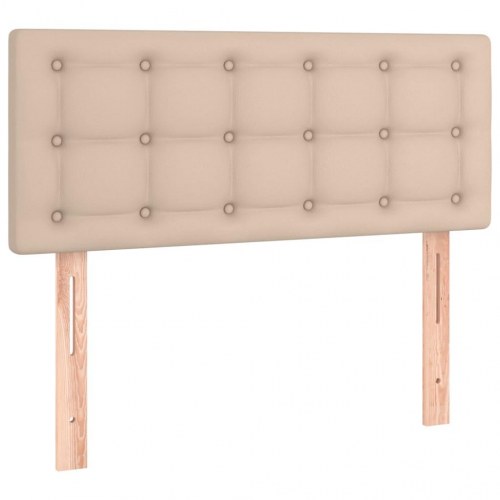 Kontinentalseng 80x200 cm kunstlæder cappuccinofarvet