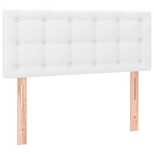 Kontinentalseng med madras 90x200 cm kunstlæder hvid