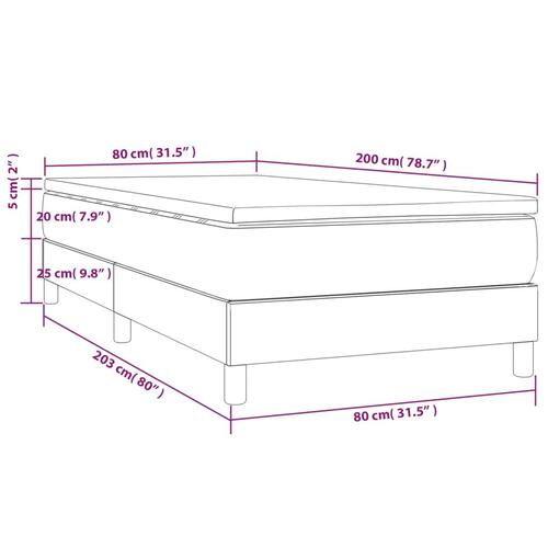 Kontinentalseng med madras 80x200 cm kunstlæder grå
