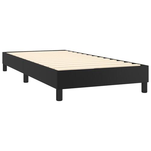 Kontinentalseng med madras 90x200 cm kunstlæder sort