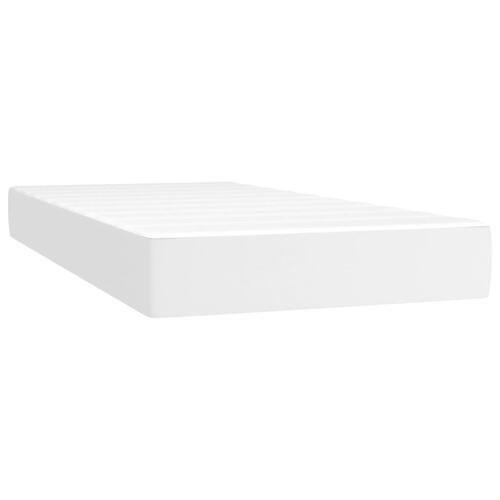 Kontinentalseng med madras 90x200 cm kunstlæder hvid