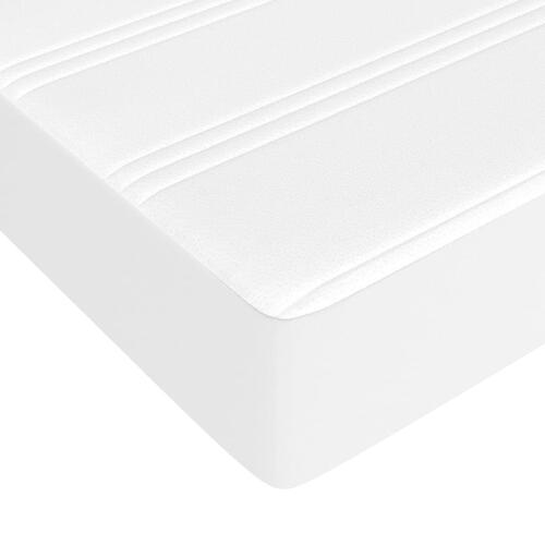 Kontinentalseng med madras 90x200 cm kunstlæder hvid