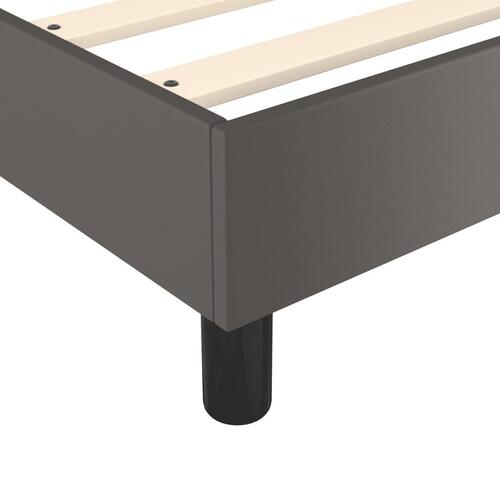 Kontinentalseng med madras 90x200 cm kunstlæder grå
