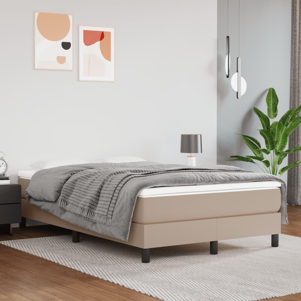 Kontinentalseng 120x200 cm kunstlæder cappuccinofarvet