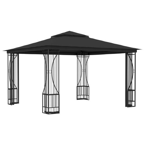 Pavillon med net 300x300x265 cm antracitgrå