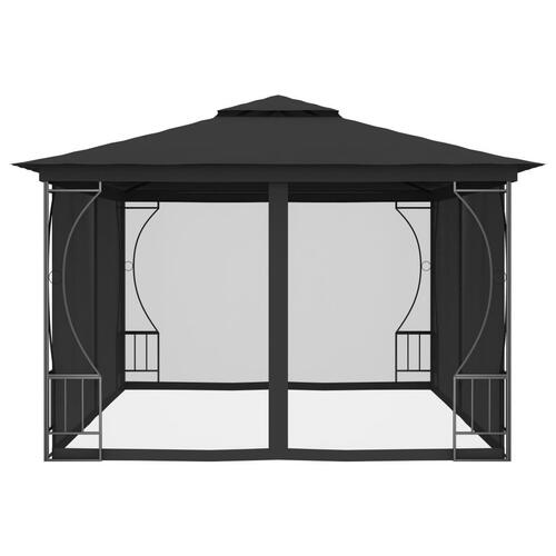 Pavillon med net 300x400x265 cm antracitgrå