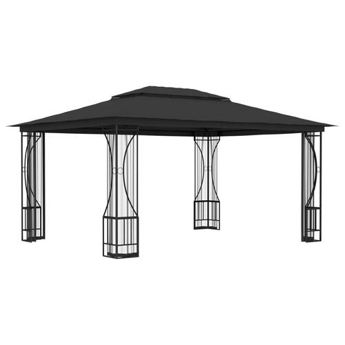 Pavillon med net 300x400x265 cm antracitgrå