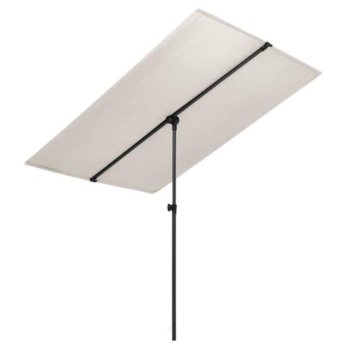 Udendørs parasol med aluminiumsstang 180x110 cm sandfarvet