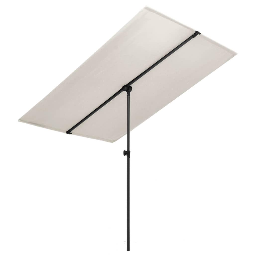 Udendørs parasol med aluminiumsstang 180x110 cm sandfarvet