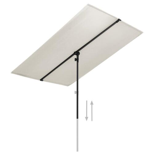 Udendørs parasol med aluminiumsstang 180x110 cm sandfarvet