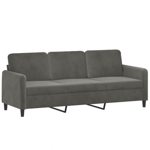 Sofasæt 2 dele med pyntepuder og hynder velour mørkegrå