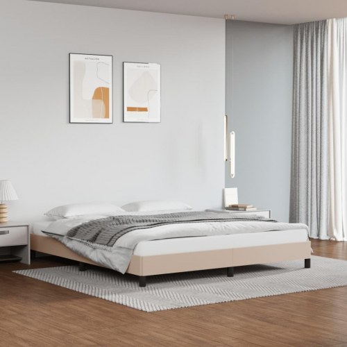 Sengeramme 180x200 cm i kunstlæder - cappuccino