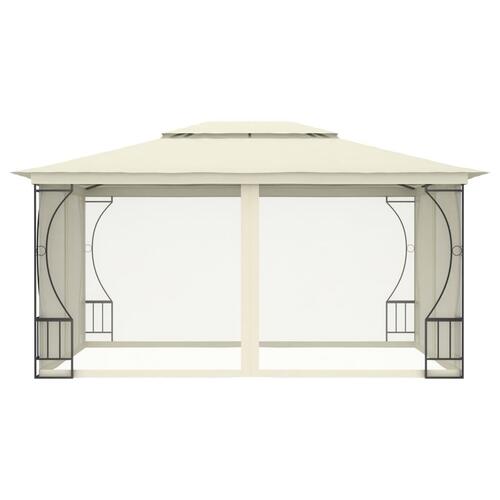 Pavillon med net 300x400x265 cm cremefarvet