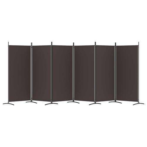 6-panels rumdeler 520x180 cm stof brun