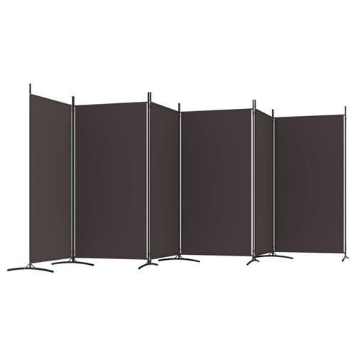 6-panels rumdeler 520x180 cm stof brun