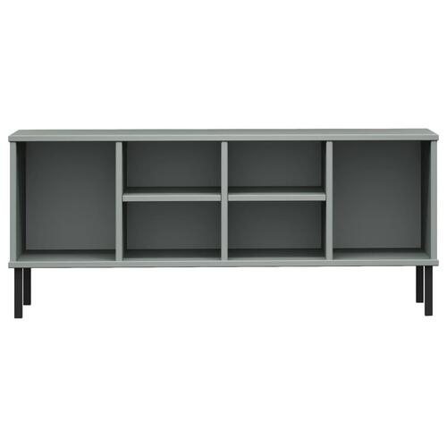 Skoreol med metalben OSLO 106x35x45 cm massivt træ grå