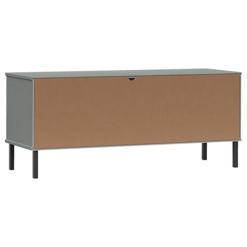Skoreol med metalben OSLO 106x35x45 cm massivt træ grå