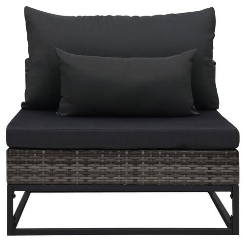 Havesofasæt 3 dele med hynder polyrattan grå