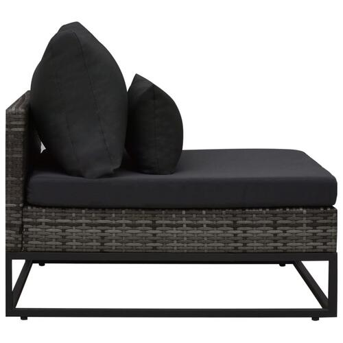 Havesofasæt 3 dele med hynder polyrattan grå