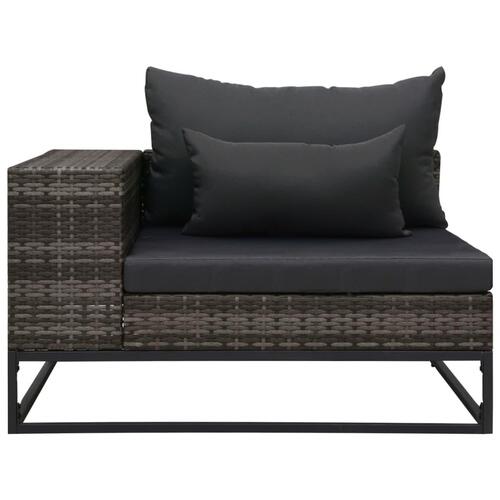 Havesofasæt 3 dele med hynder polyrattan grå