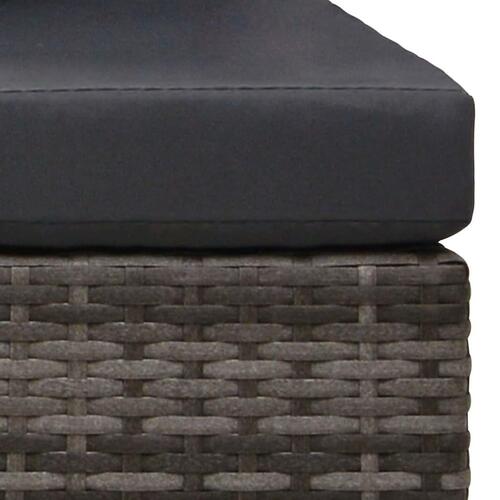 Havesofasæt 3 dele med hynder polyrattan grå