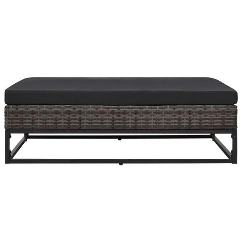 Havesofasæt 5 dele med hynder polyrattan grå