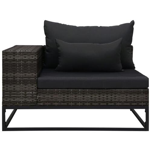 Havesofasæt 5 dele med hynder polyrattan grå