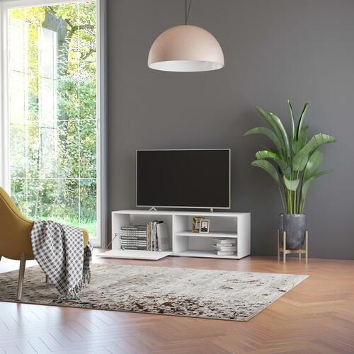 Tv-bord 120x34x37 cm konstrueret træ hvid