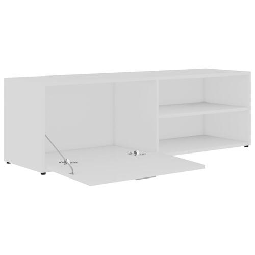 Tv-bord 120x34x37 cm konstrueret træ hvid