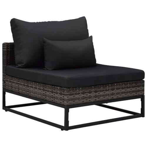 Havesofasæt 4 dele med hynder polyrattan grå