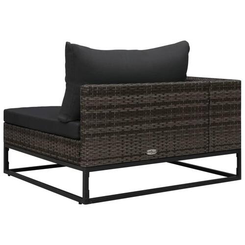 Havesofasæt 4 dele med hynder polyrattan grå
