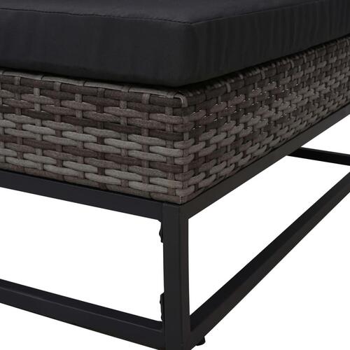 Havesofasæt 4 dele med hynder polyrattan grå