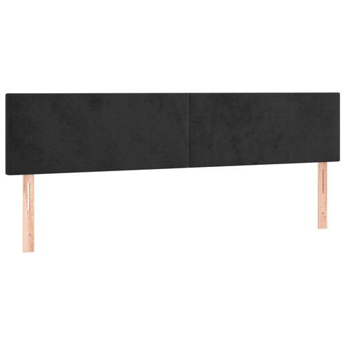 Kontinentalseng med LED-lys 200x200 cm fløjl sort
