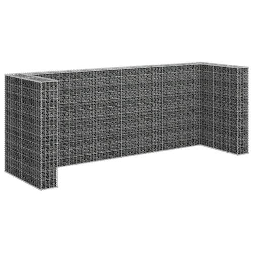 Gabionvæg til affaldsspand 320x100x120 cm galvaniseret stål