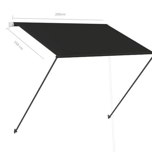 Foldemarkise med LED 200x150 cm antracitgrå