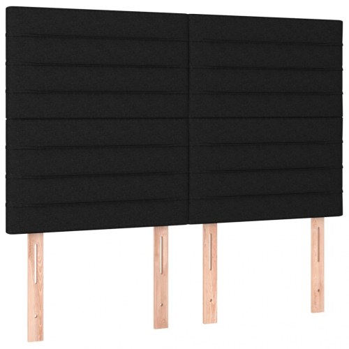 Kontinentalseng med LED-lys 140×200 cm - stof, sort