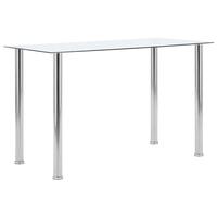 Spisebord 120x60x75 cm hærdet glas gennemsigtig