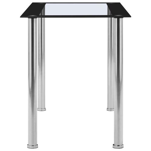 Spisebord 120x60x75 cm hærdet glas sort og gennemsigtig