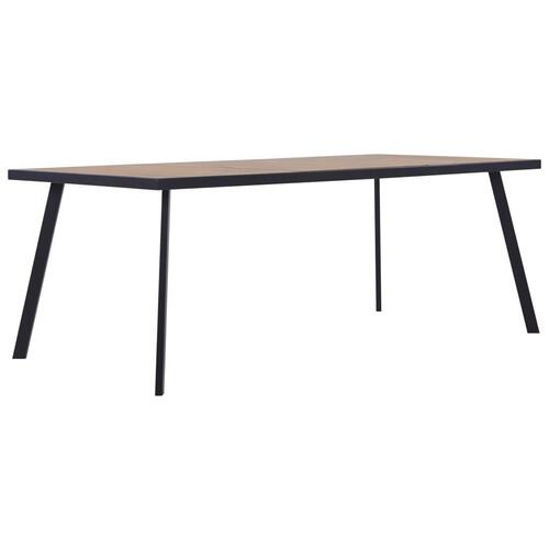 Spisebord 180x90x75 cm MDF lyst træ og sort