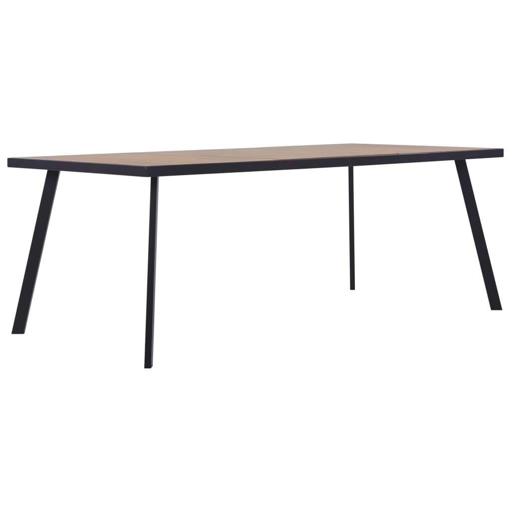 Spisebord 180x90x75 cm MDF lyst træ og sort