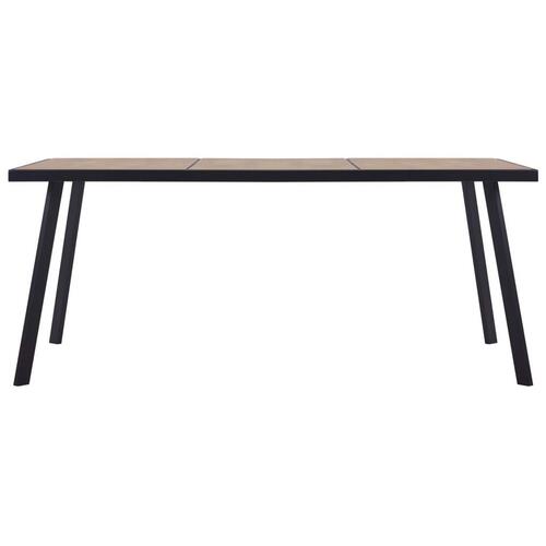 Spisebord 180x90x75 cm MDF lyst træ og sort